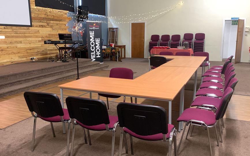 Main church room at Four Oaks Baptist Church